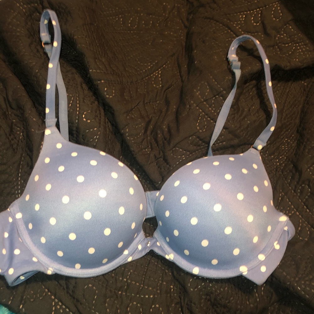 Blue polka dot daisy Fuentes bra